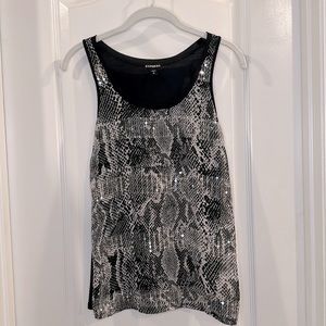 Express Snake skin and sequin tank top Size XS